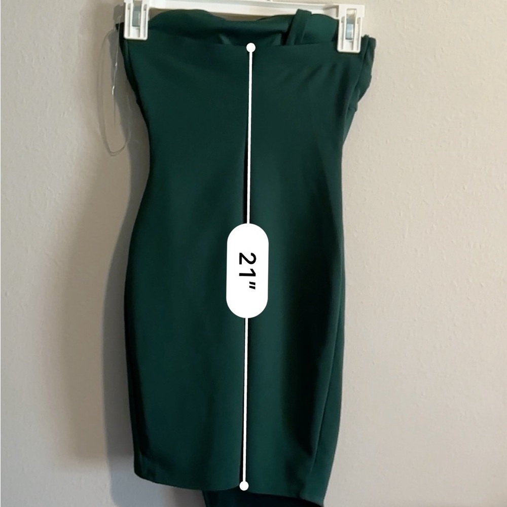 Emerald Sundae Dark Green One-Shoulder Dress - Picture 8 of 10